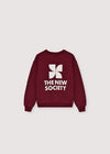 The New Society AW25KSWT28C49 Logo sweatshirt plum